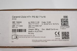 Amann Girrbach Ceramill zolid HT PS B2 71x16